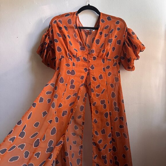 ASOS Tunic - Size 2 - Boho - Orange Patterned - Picture 1 of 5